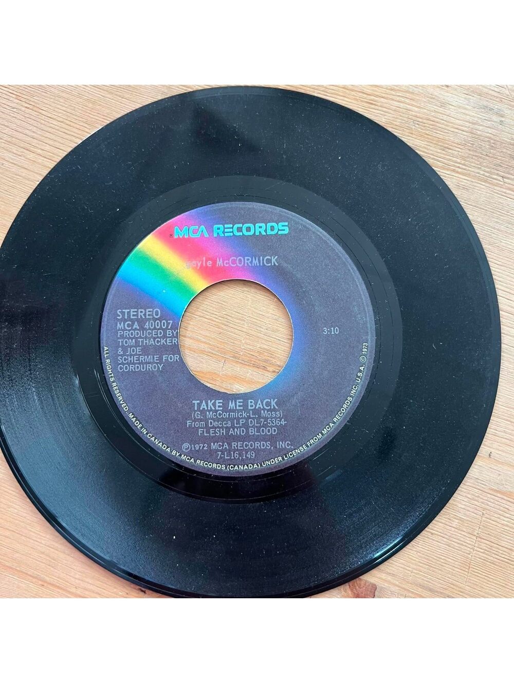 Gayle McCormick - Take me Back/Sweet Feeling 45rpm VG+ R08